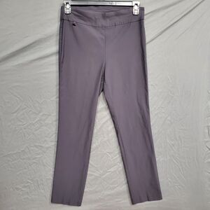 Kim Rogers Womens Gray Stretch Dress Pants Straight Leg Pull On Size 10